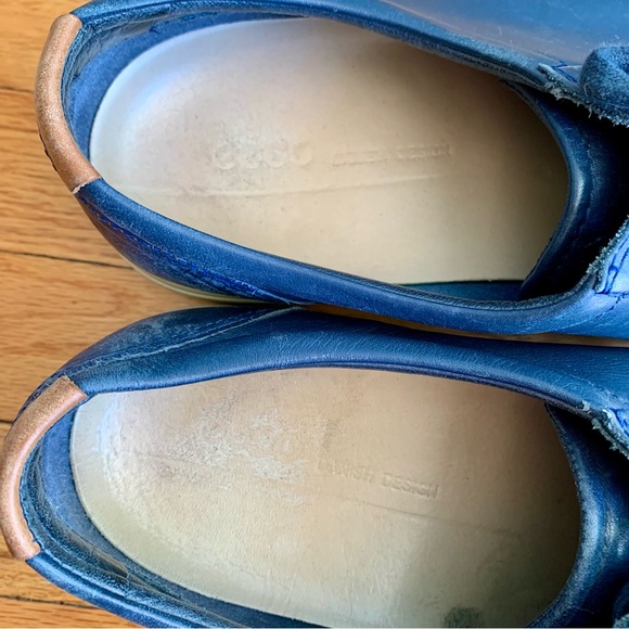 Men’s navy leather Ecco shoes - Picture 6 of 10